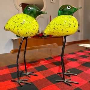 Yellow/Green Glass Birds